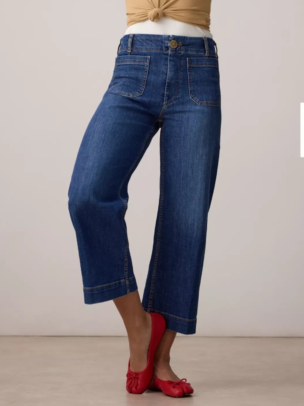 Anthropologie The Colette Crop Wide-Leg Jeans by Maeve size 30 - Picture 2 of 7